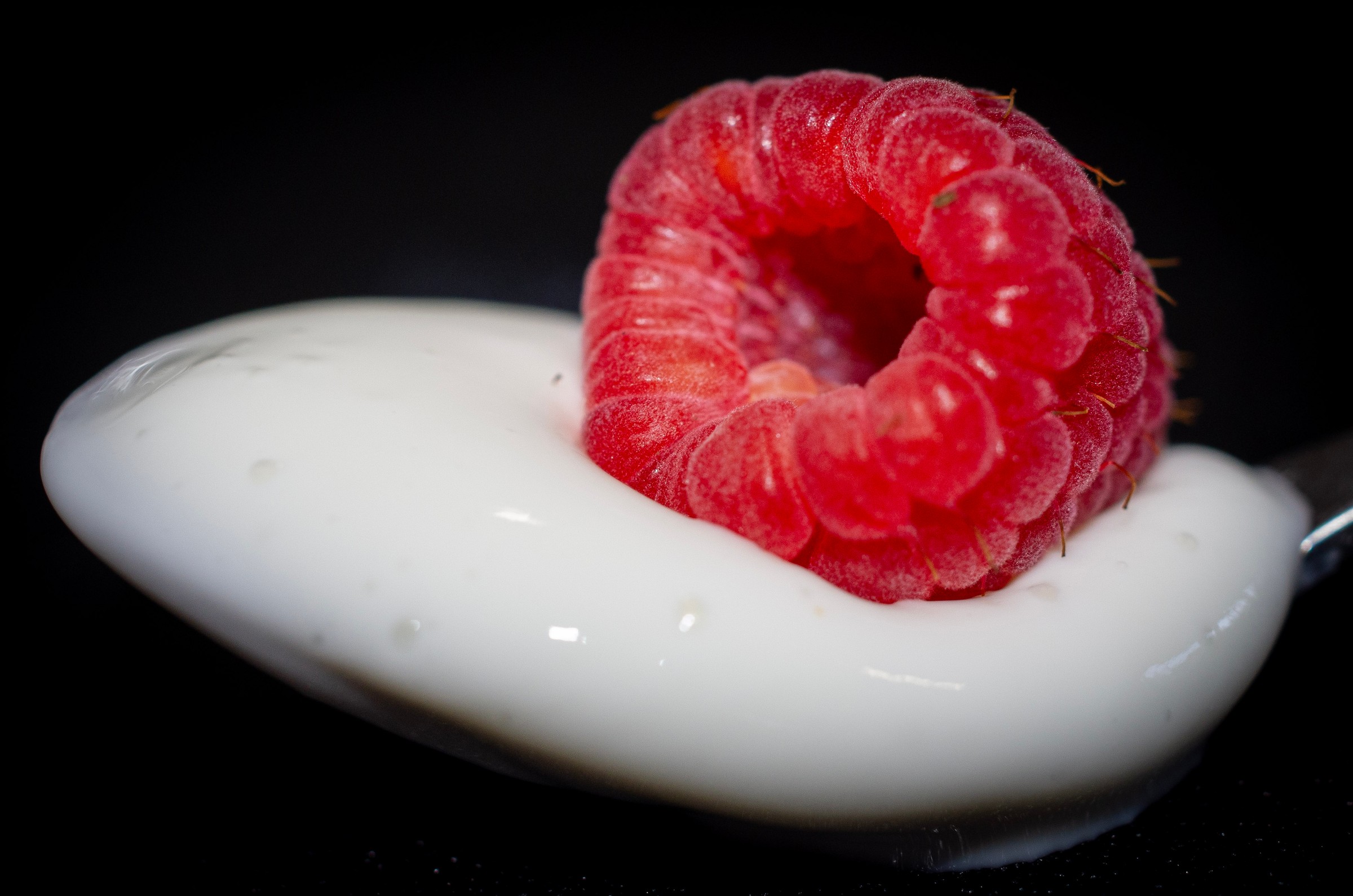 Macro shot of raspberry